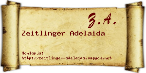 Zeitlinger Adelaida névjegykártya